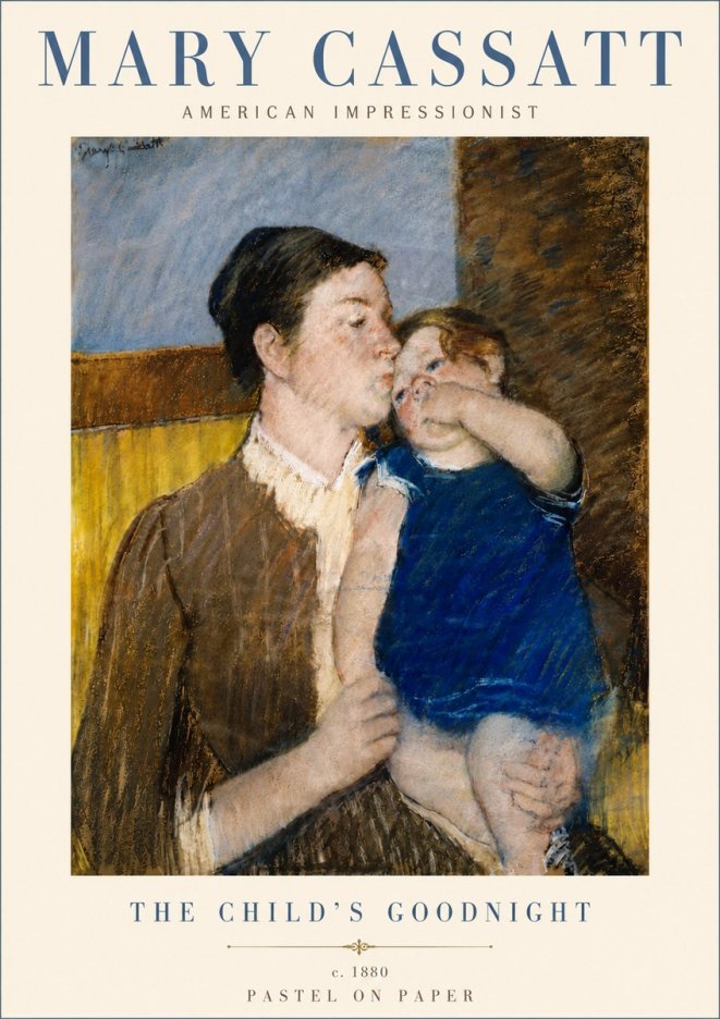 Mary Cassatt The Child's Goodnight No6 - Plakát
