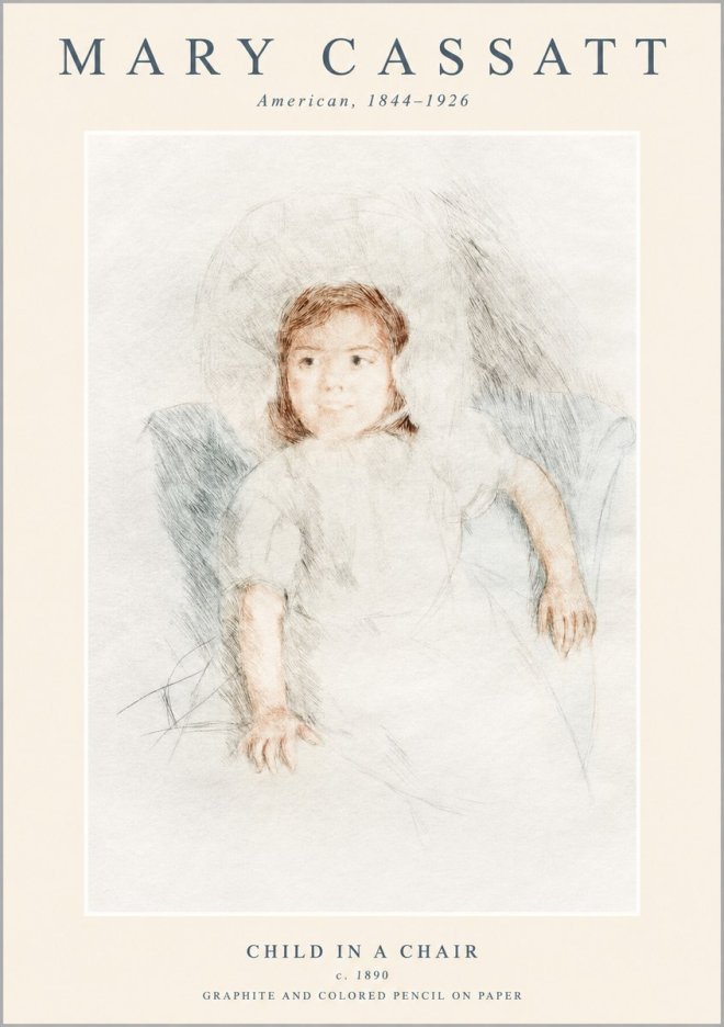 Mary Cassatt Child in a Chair No1 - Plakát