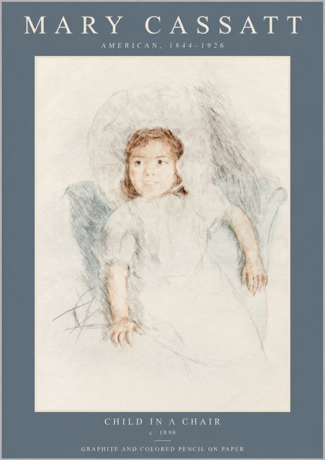 Mary Cassatt Child in a Chair No2 - Plakát