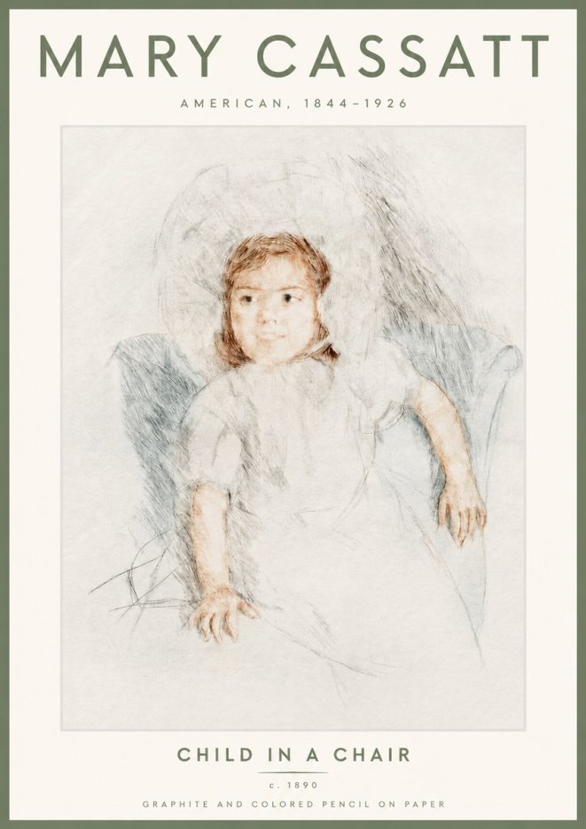 Mary Cassatt Child in a Chair No4 - Plakát