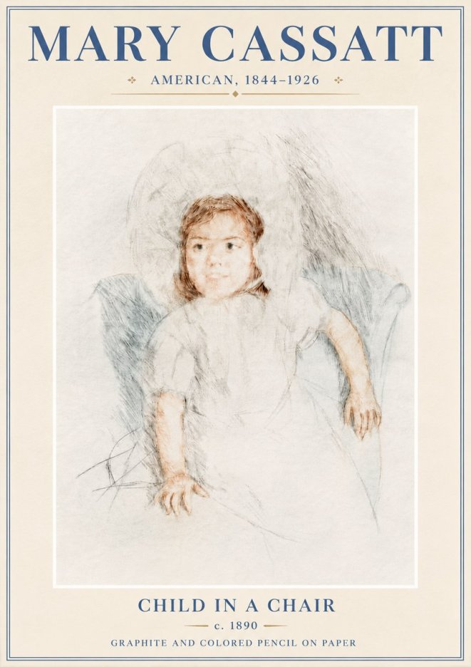 Mary Cassatt Child in a Chair No6 - Plakát