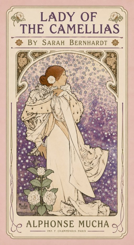 Mucha Lady of the Camellias No4 - Plakát