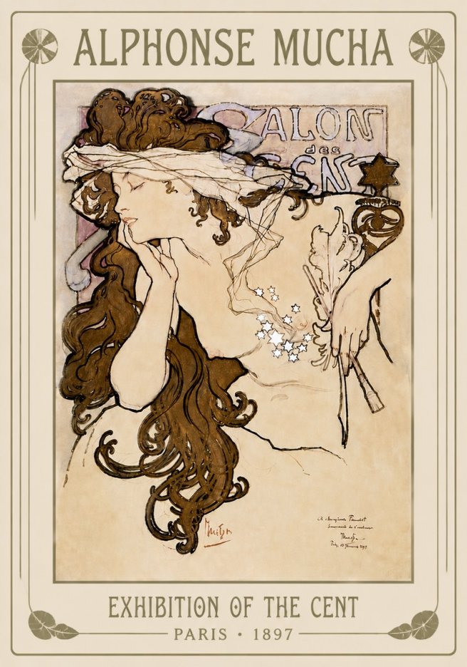 Mucha Salon Des Cent No6 - Plakát