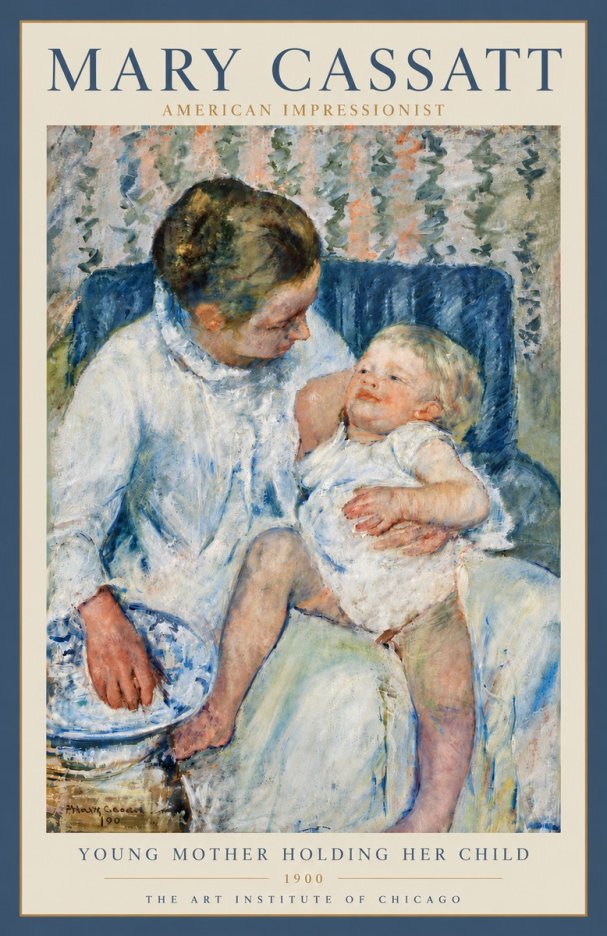 Mary Cassatt Young Mother Holding Her Child No5 - Plakát