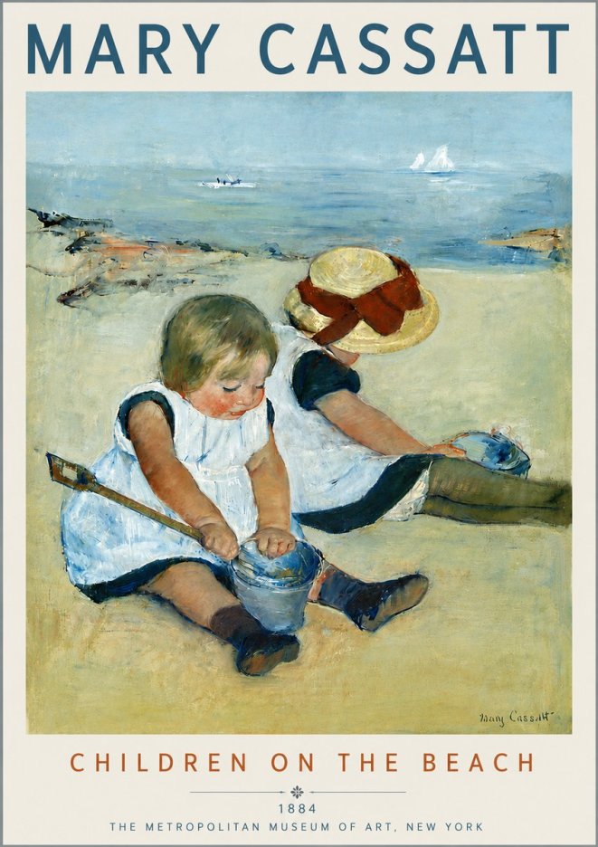 Mary Cassatt Children on the Beach No4 - Plakát