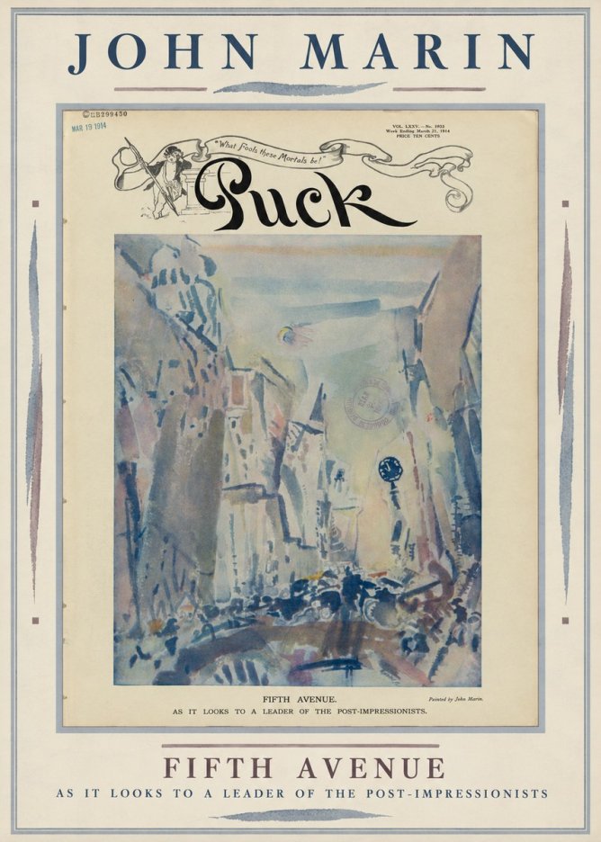 John Marin Fifth Avenue – as It Looks to a Leader of the Post-impressionists No6 - Plakát
