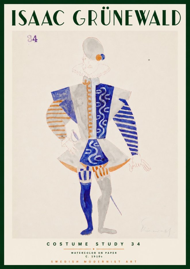 Isaac Grünewald Costume Study 34 No3 - Plakát