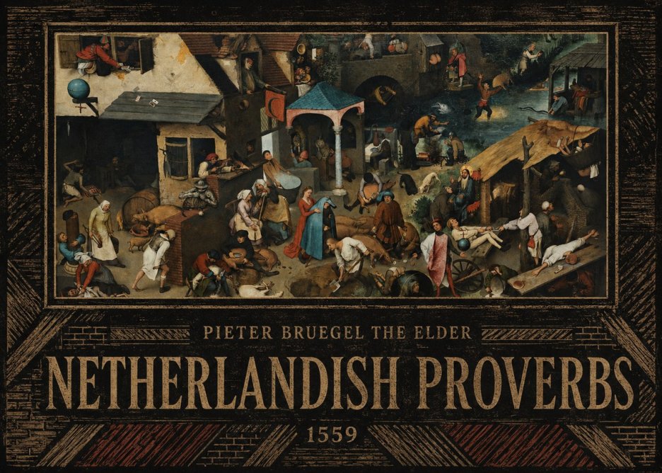 Pieter Bruegel Netherlandish Proverbs III No5 - Plakát
