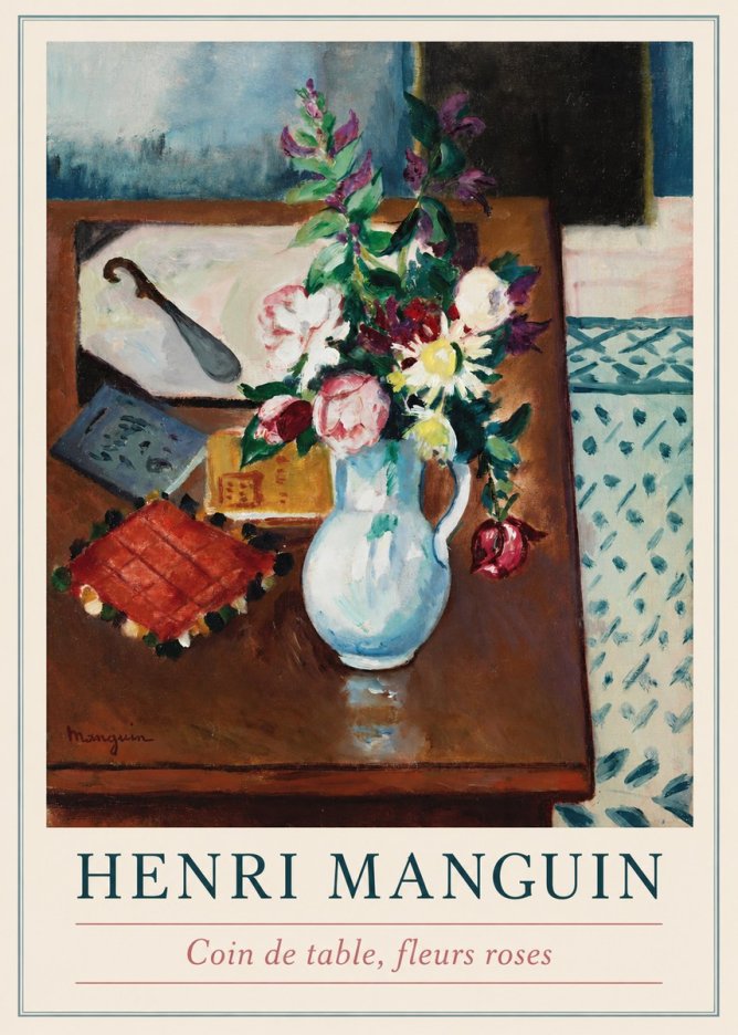 Henri Manguin Coin De Table, Fleurs Roses No1 - Plakát