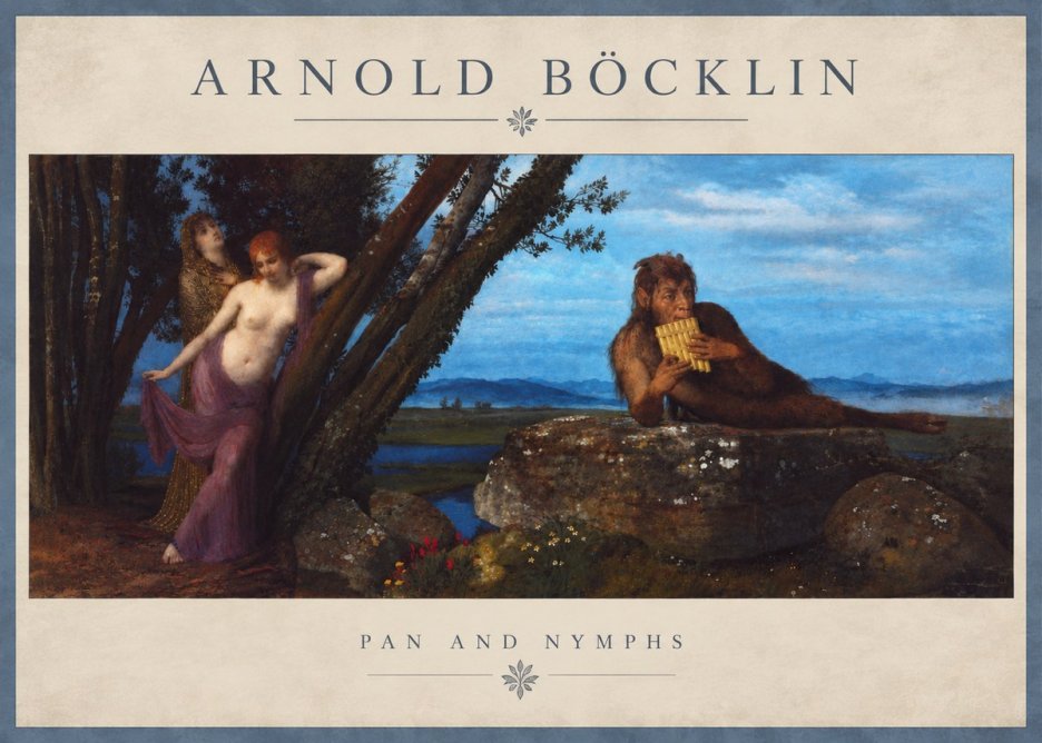 Arnold Böcklin Pan and Nymphs No4 - Plakát