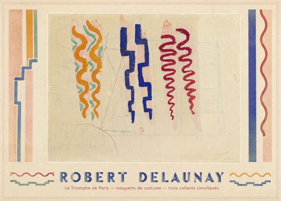 Robert Delaunay Le Triomphe De Paris — Maquette De Costume — Trois Collants Simultanés No1 - Plakát