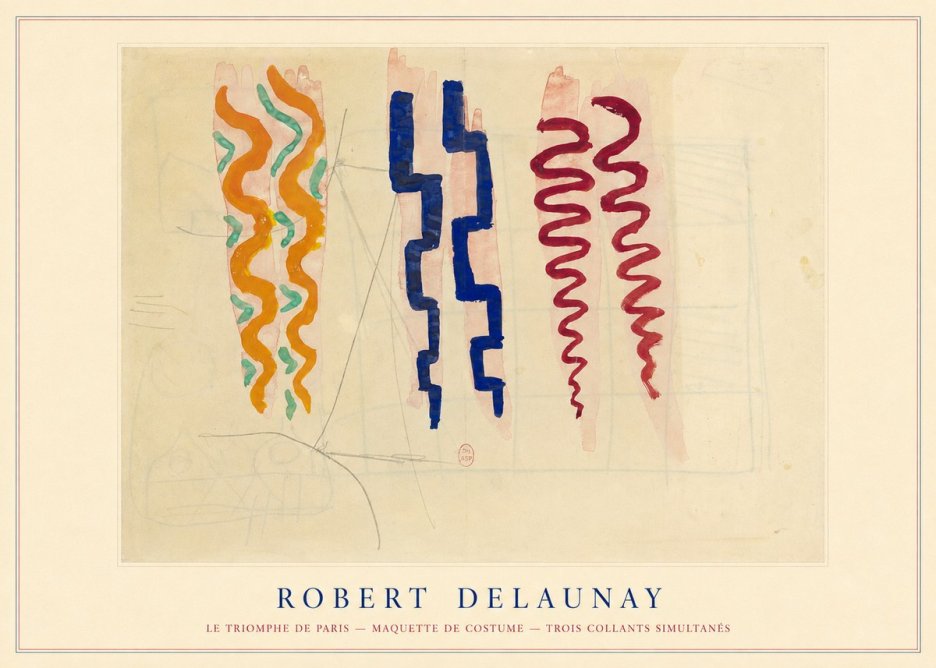 Robert Delaunay Le Triomphe De Paris — Maquette De Costume — Trois Collants Simultanés No3 - Plakát