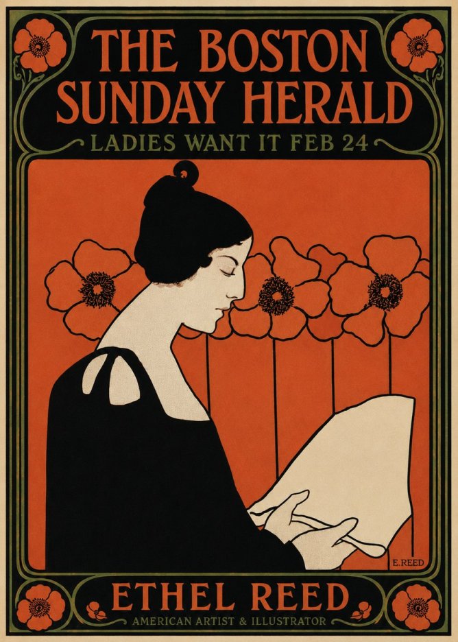 Ethel Reed The Boston Sunday Herald - Ladies Want It Feb 24 No5 - Plakát