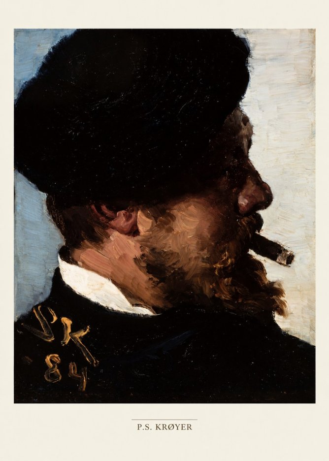 P.S. Krøyer Self-portrait with Cigar I No5 - Plakát