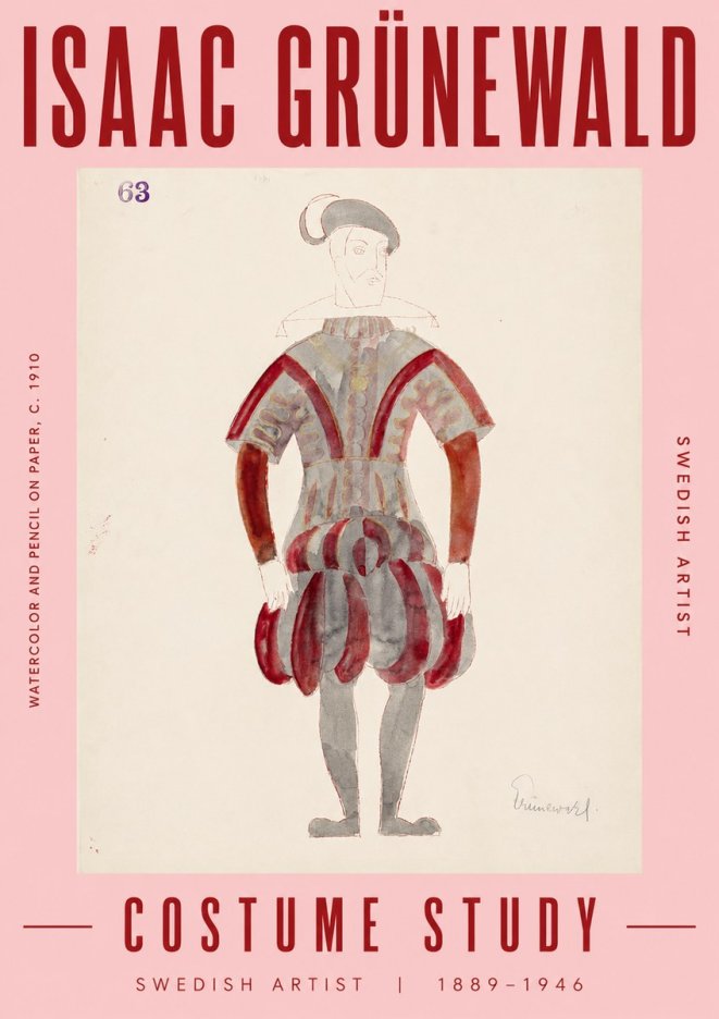 Isaac Grünewald Costume Study II No5 - Plakát
