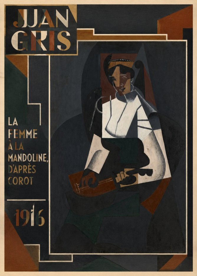 Juan Gris La Femme À La Mandoline, D'après Corot No2 - Plakát