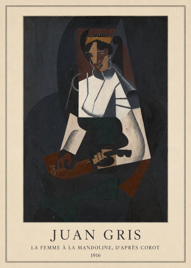 Juan Gris La Femme À La Mandoline, D'après Corot No4 - Plakát