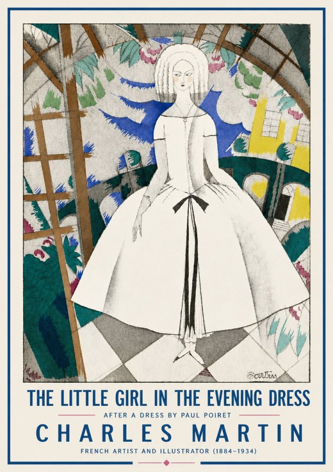 Charles Martin The Little Girl in the Evening Dress No6 - Plakát
