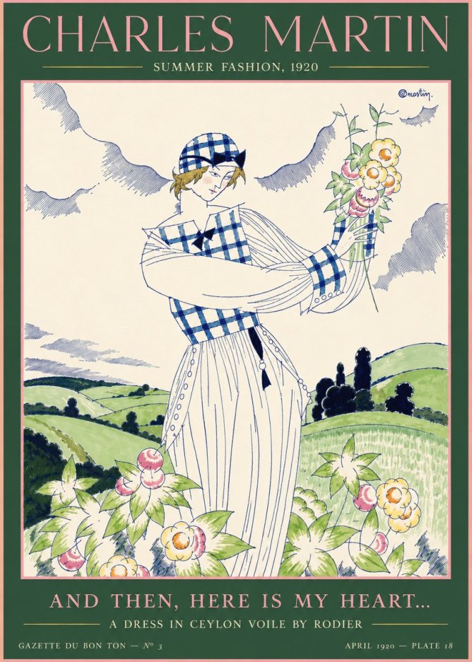 Charles Martin And Then, Here Is My Heart... Summer Dress in Ceylon Voile by Rodier No4 - Plakát