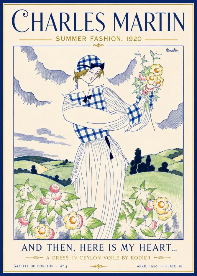 Charles Martin And Then, Here Is My Heart... Summer Dress in Ceylon Voile by Rodier No6 - Plakát