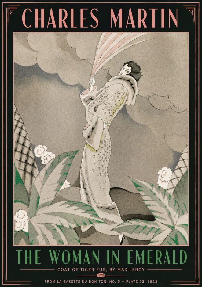 Charles Martin The Woman in Emerald No6 - Plakát