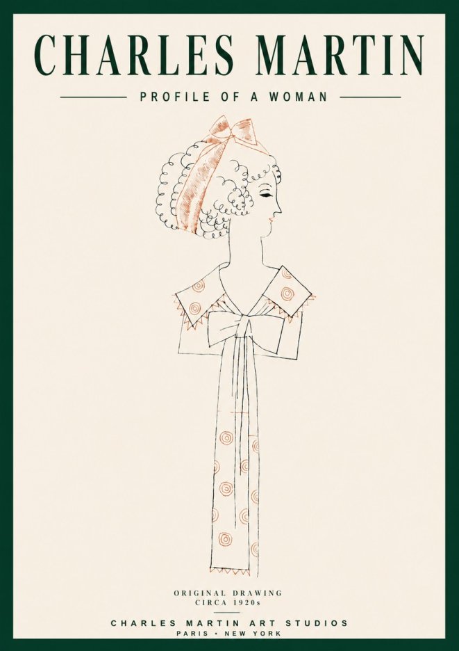 Charles Martin Profile of a Woman No3 - Plakát