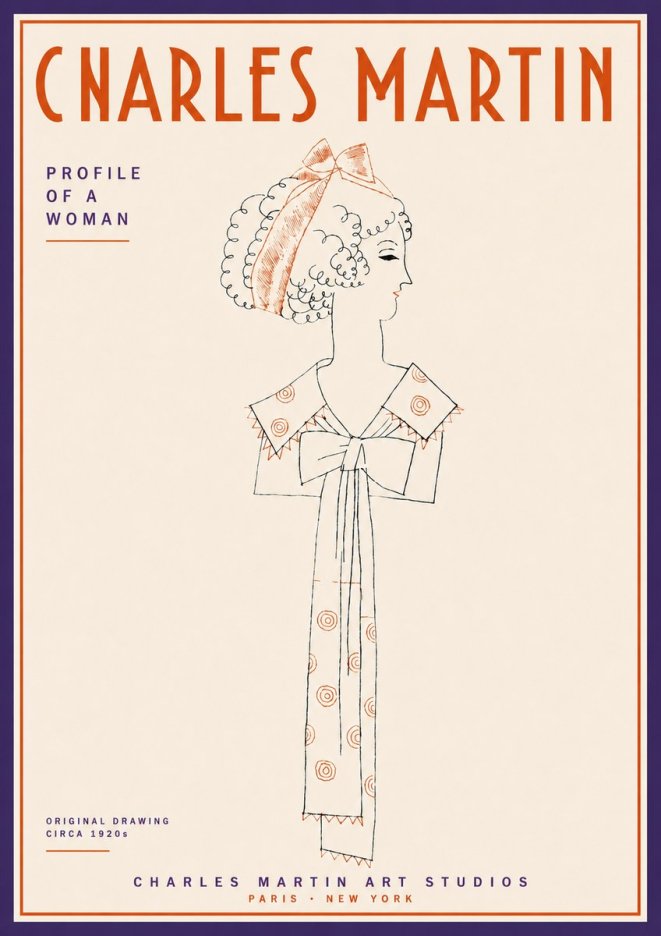 Charles Martin Profile of a Woman No4 - Plakát