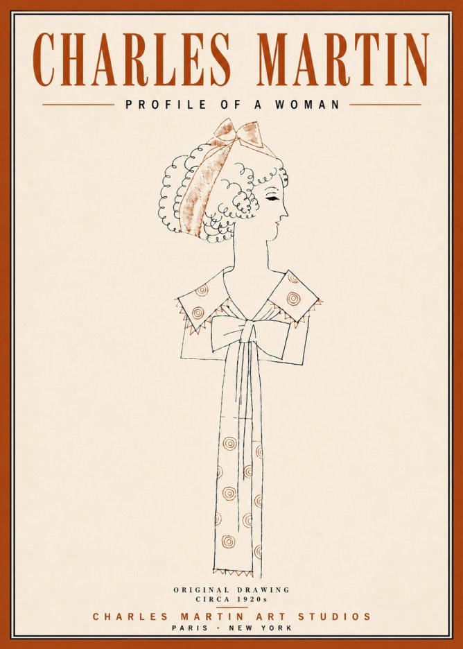Charles Martin Profile of a Woman No5 - Plakát