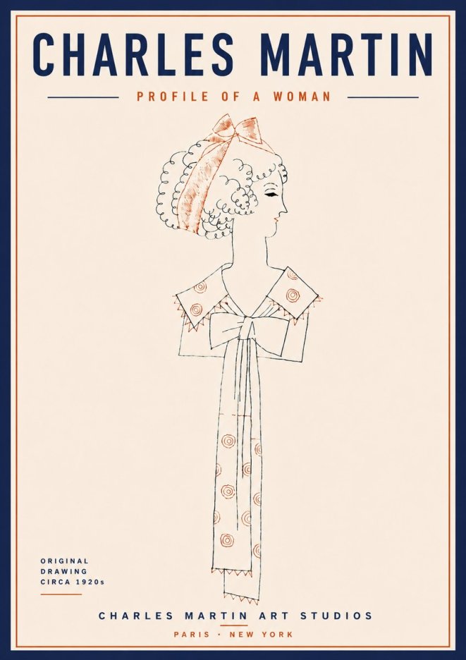 Charles Martin Profile of a Woman No6 - Plakát