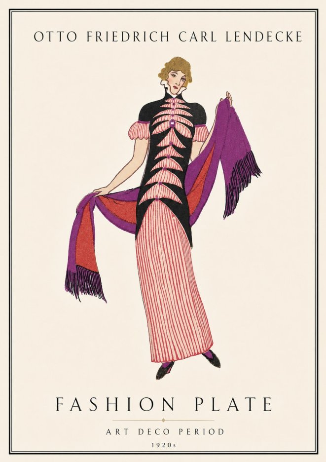 Otto Friedrich Carl Lendecke Fashion Plate I No2 - Plakát