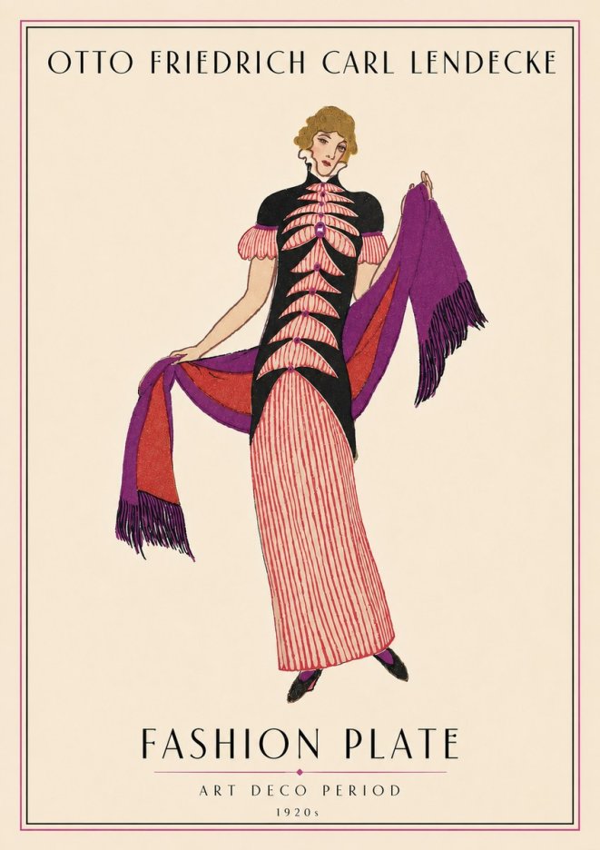 Otto Friedrich Carl Lendecke Fashion Plate I No4 - Plakát