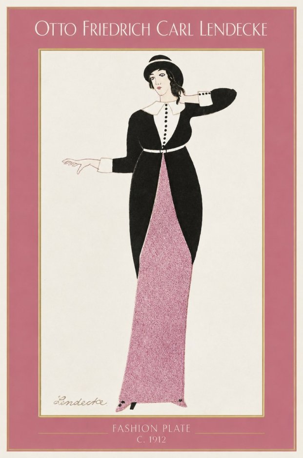 Otto Friedrich Carl Lendecke Fashion Plate II No1 - Plakát