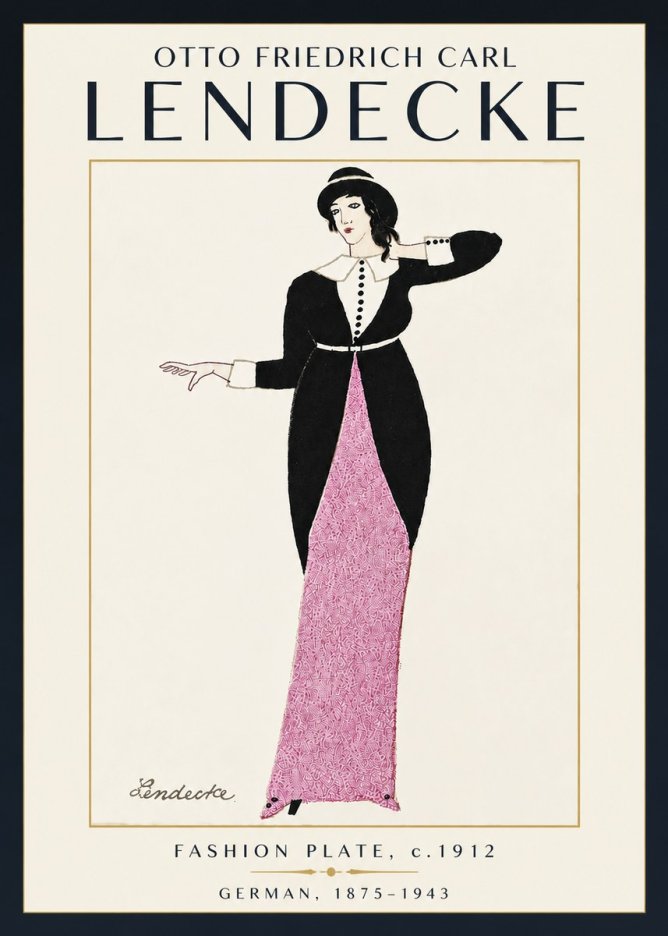 Otto Friedrich Carl Lendecke Fashion Plate II No5 - Plakát