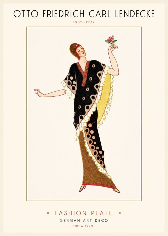 Otto Friedrich Carl Lendecke Fashion Plate III No1 - Plakát