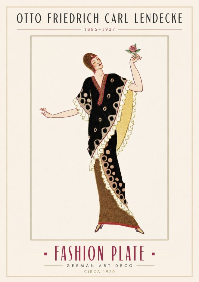 Otto Friedrich Carl Lendecke Fashion Plate III No3 - Plakát