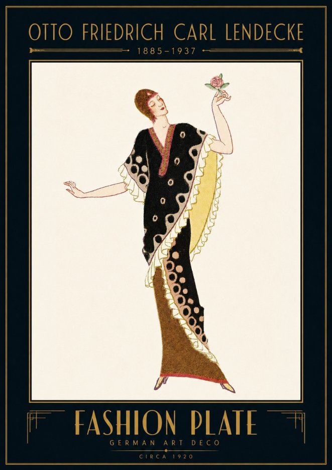 Otto Friedrich Carl Lendecke Fashion Plate III No4 - Plakát