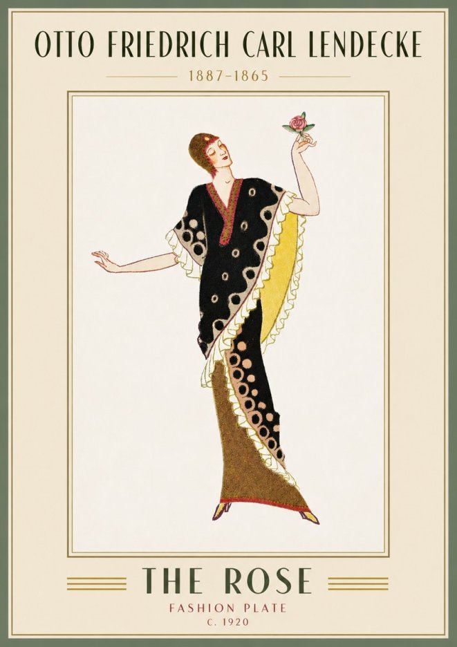Otto Friedrich Carl Lendecke Fashion Plate III No5 - Plakát