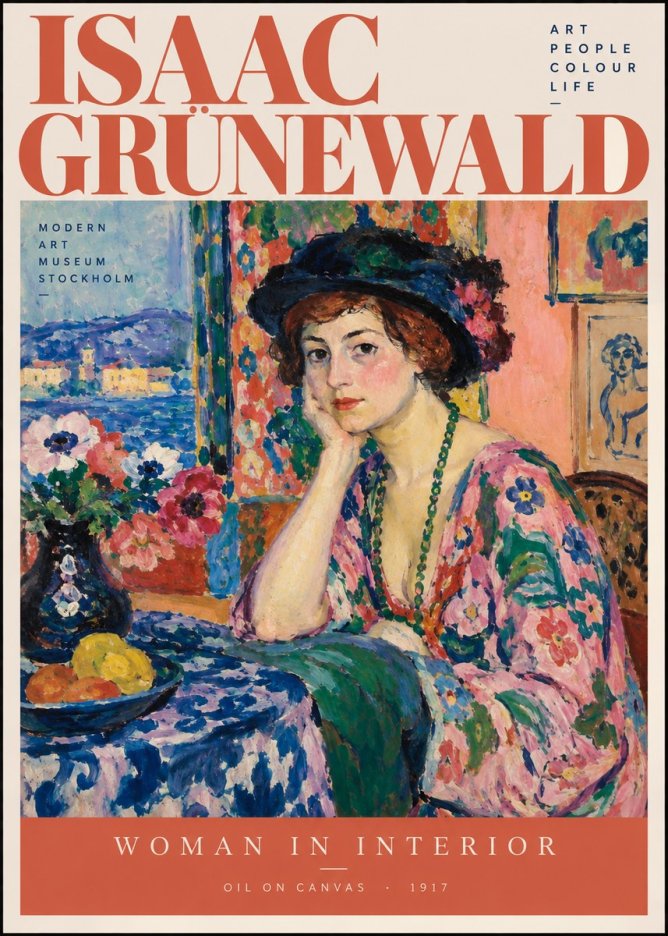 Isaac Grünewald Woman in Interior No2 - Plakát