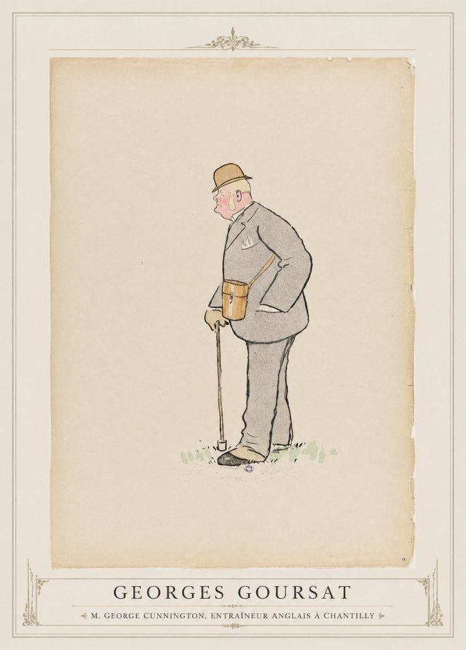 Georges Goursat M. George Cunnington, Entraîneur Anglais À Chantilly No1 - Plakát