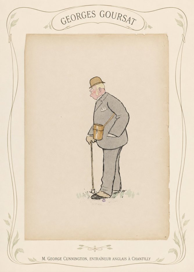 Georges Goursat M. George Cunnington, Entraîneur Anglais À Chantilly No4 - Plakát