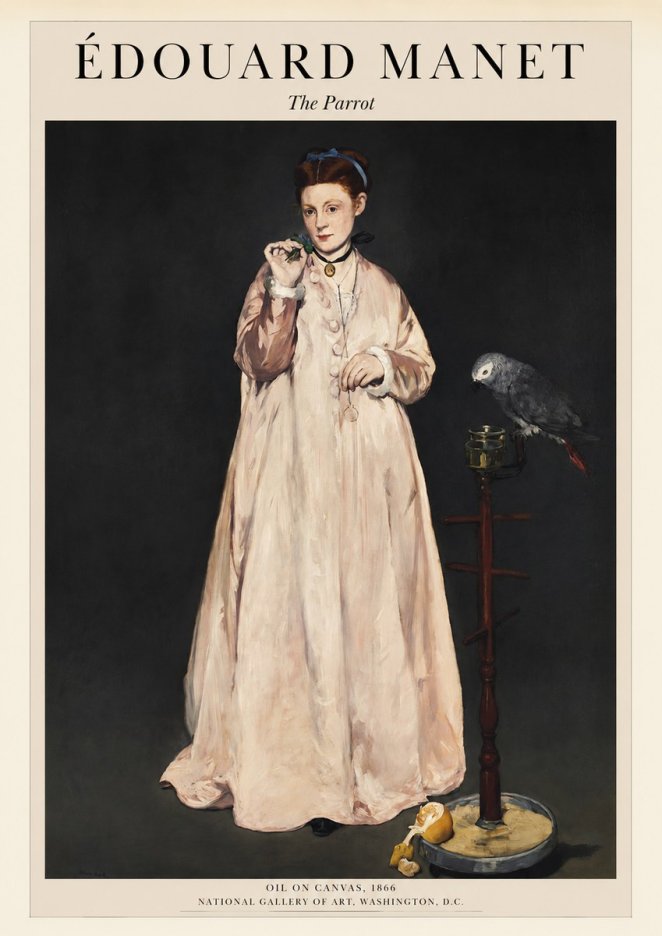 Édouard Manet The Parrot No1 - Plakát