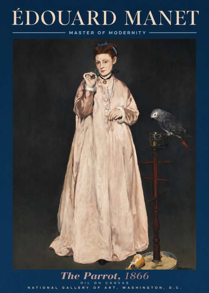 Édouard Manet The Parrot No3 - Plakát