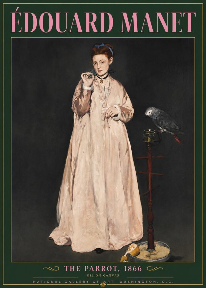 Édouard Manet The Parrot No5 - Plakát