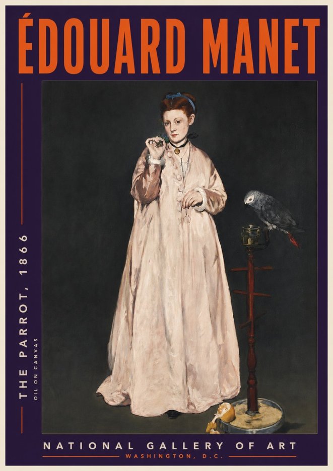 Édouard Manet The Parrot No6 - Plakát