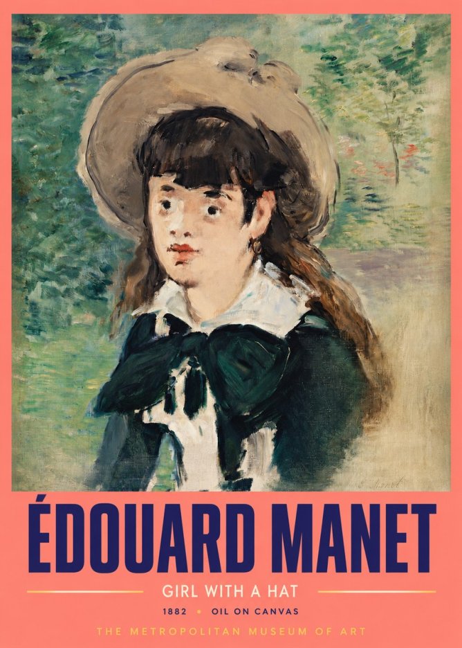 Édouard Manet Girl with a Hat No2 - Plakát