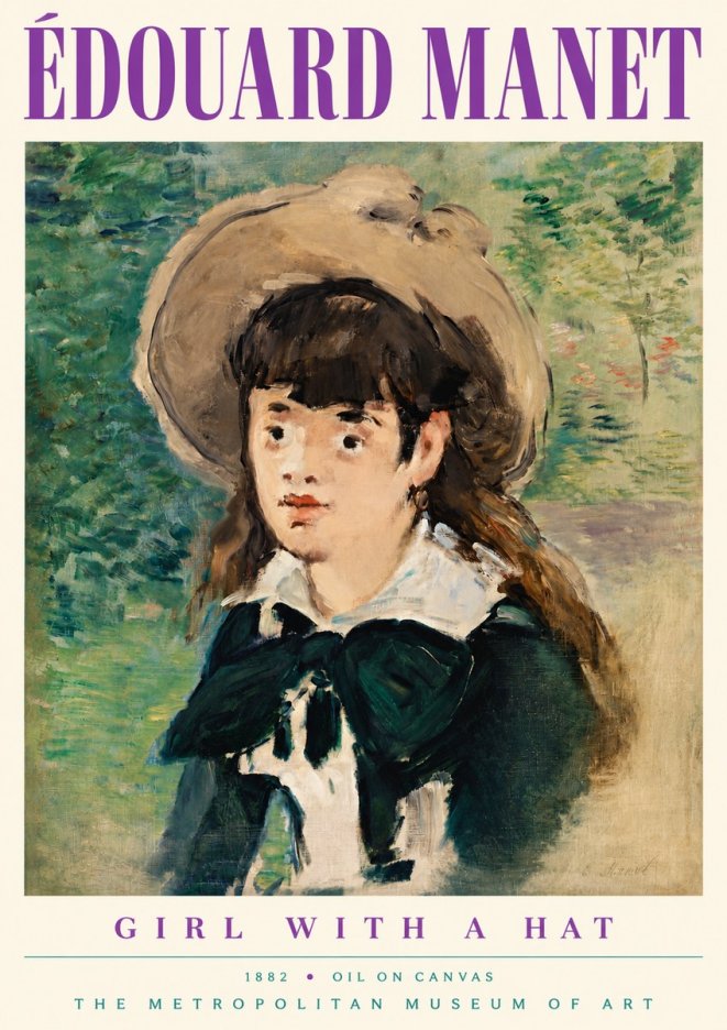 Édouard Manet Girl with a Hat No5 - Plakát