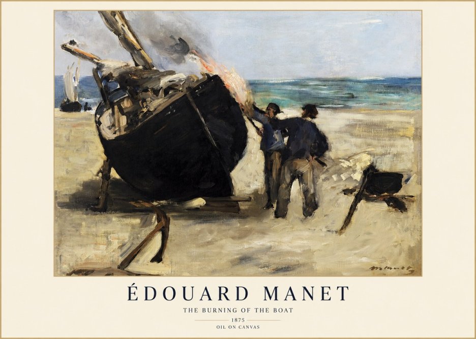 Édouard Manet The Burning of the Boat No1 - Plakát