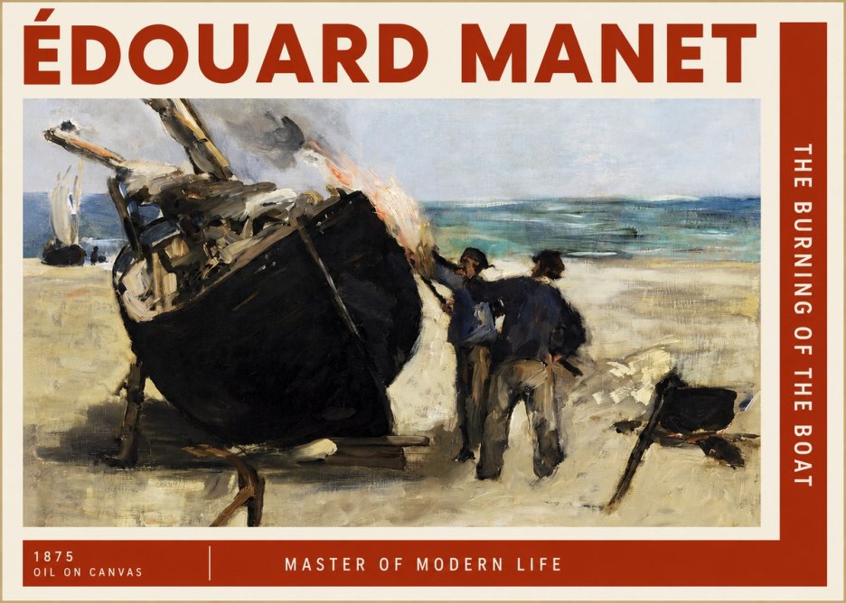 Édouard Manet The Burning of the Boat No2 - Plakát