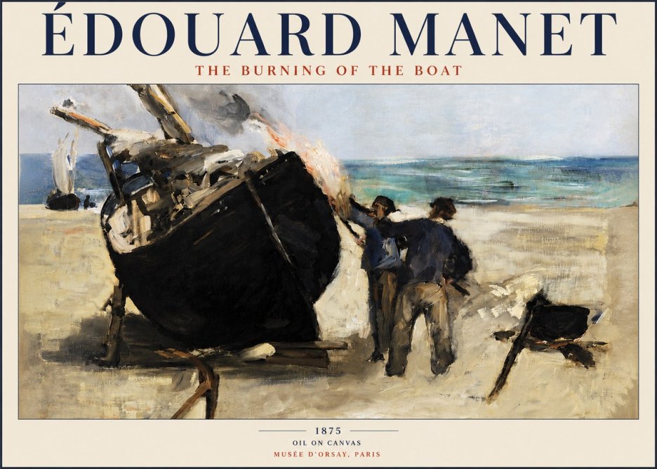Édouard Manet The Burning of the Boat No3 - Plakát