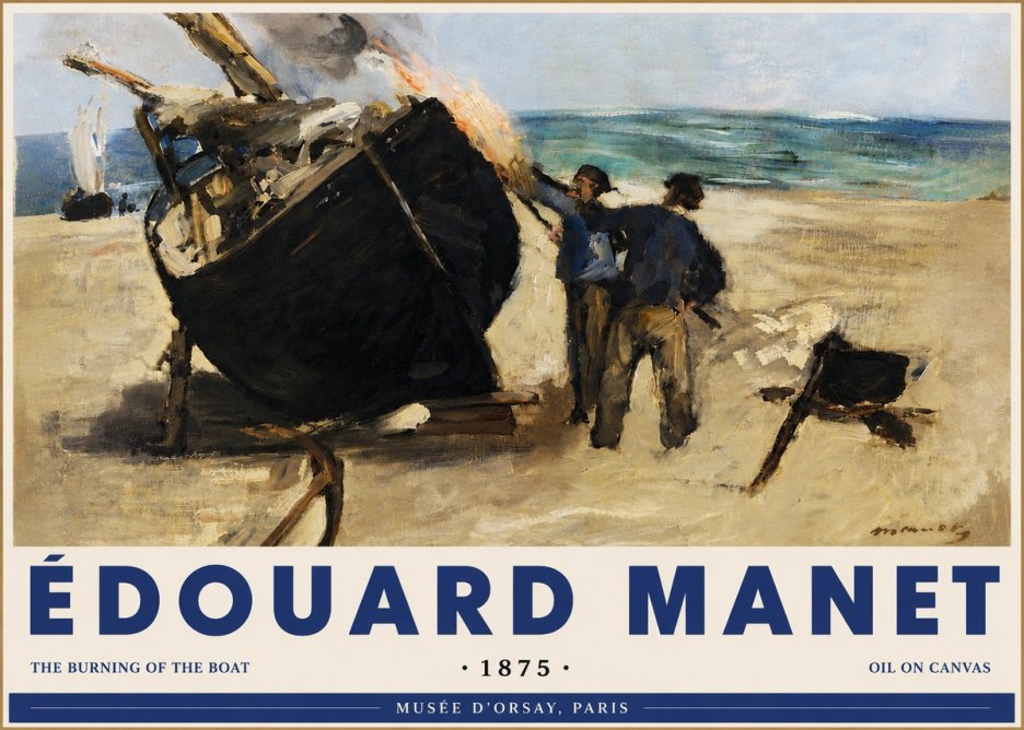 Édouard Manet The Burning of the Boat No6 - Plakát